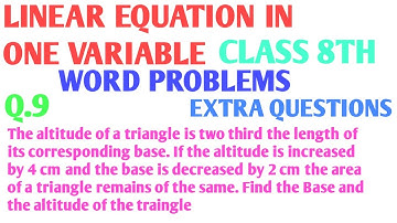 The altitude of a triangle is two third the length of its corresponding base. If the altitude is ...