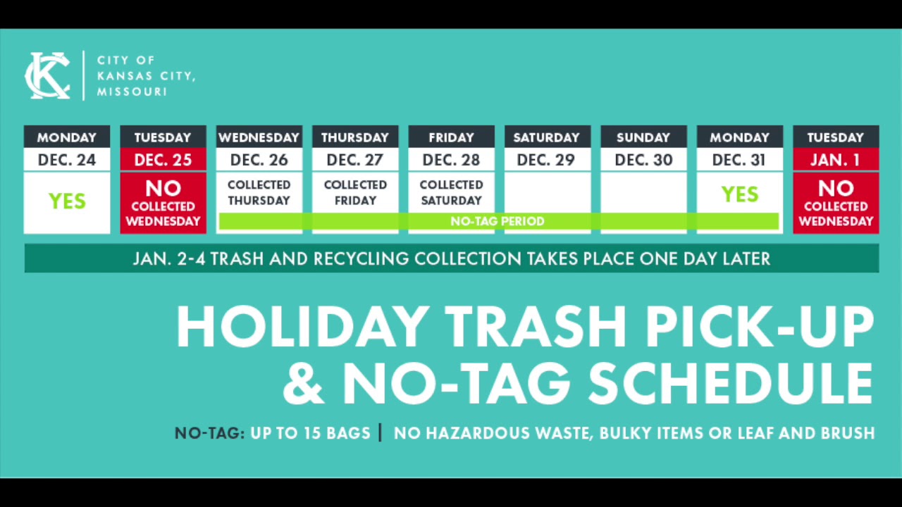 Holiday Trash Collection Schedule YouTube