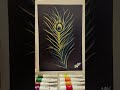 Peacock feather🦚 monochromatic painting with one brush 🖌️and acrylic colours🎨 #acryliccolours #art