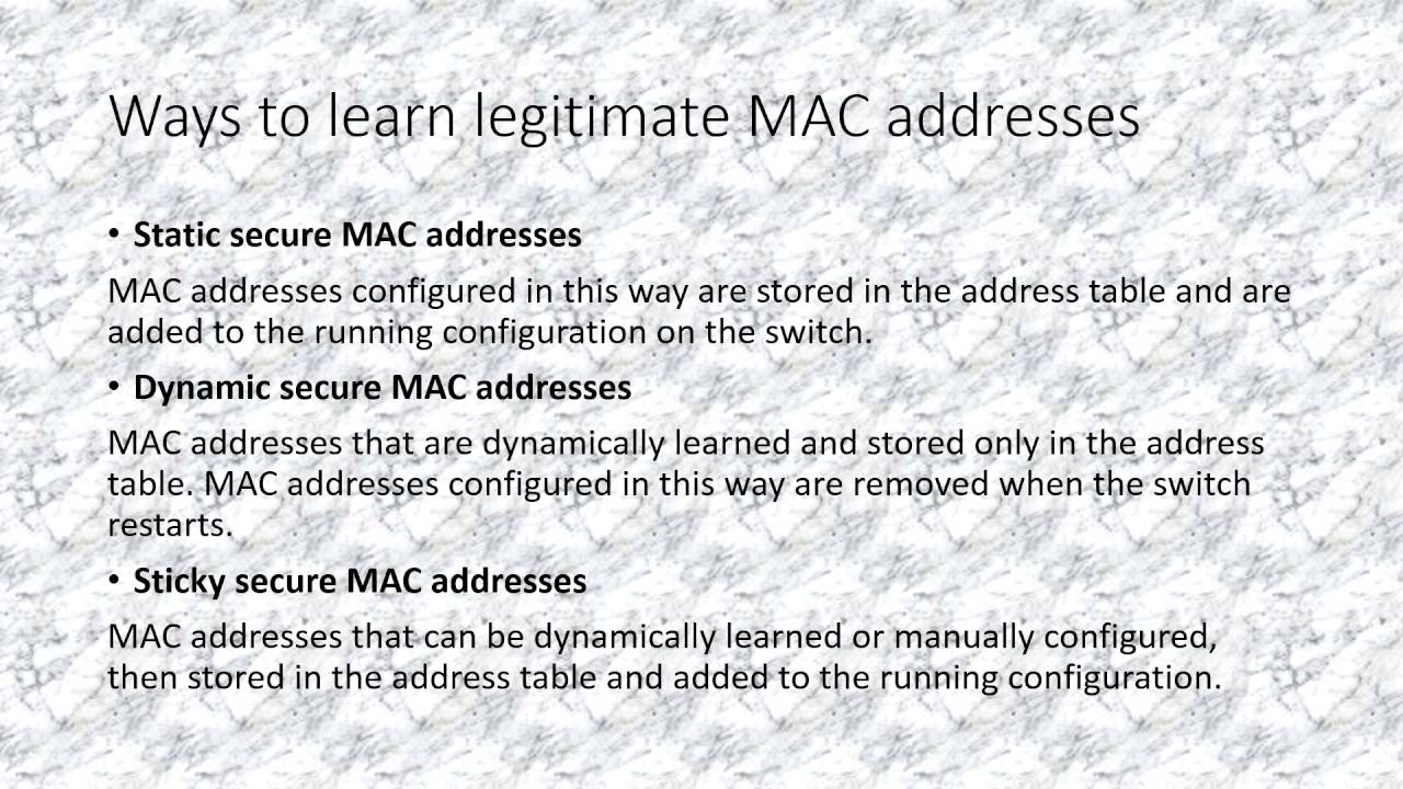 MAC Address Learning/Blocking For Port-Security