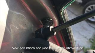 Gas lifter strut removal Gas lifter strut removal