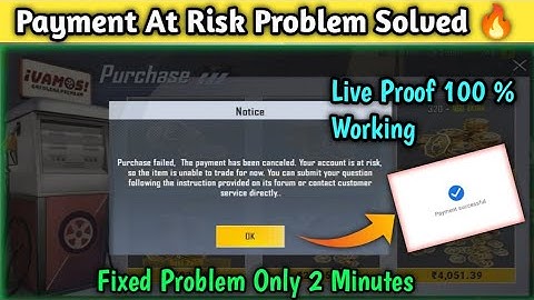 Payment At Risk Problem Permanent Solution 😍 | Pubg Lite BC Purchase Problem Solve