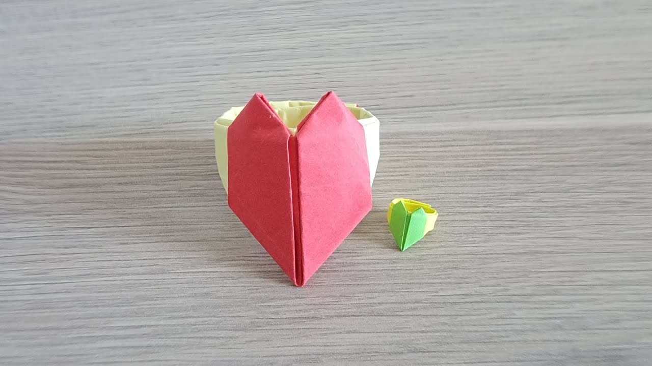 how to make an origami heart ️ ring 💍 - YouTube