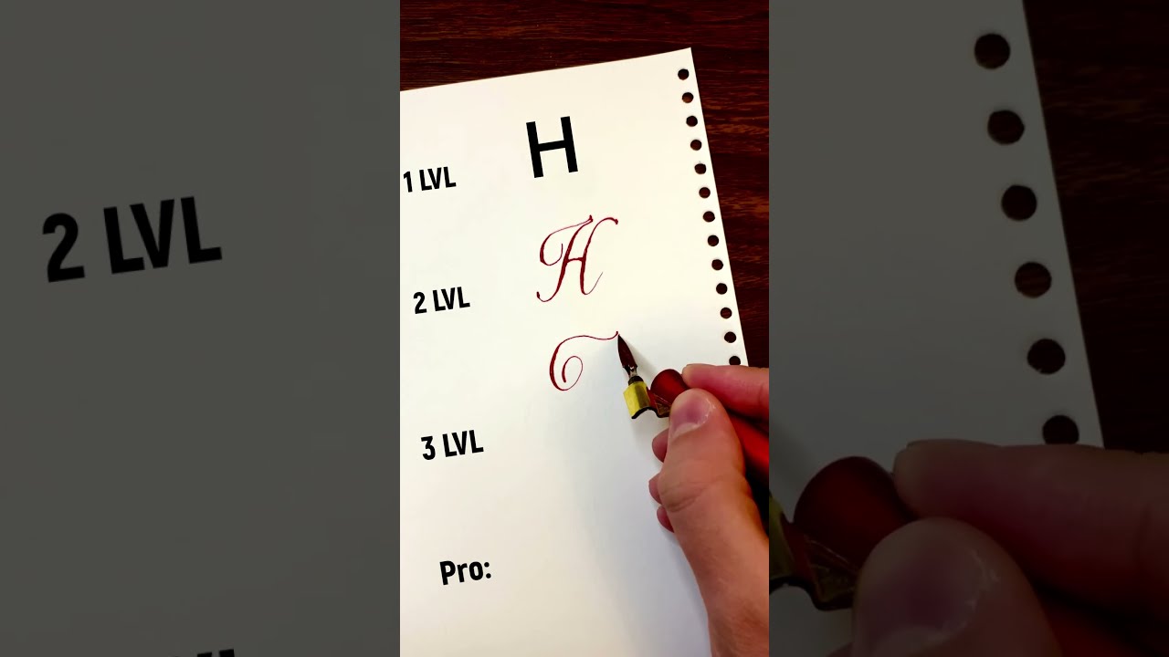 Letter H 4 Style Art Calligraphy Handwriting