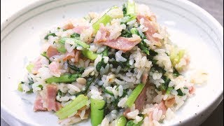 小松菜とベーコンの焼き飯【料理】