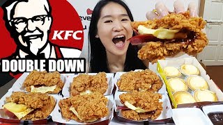 KFC DOUBLE DOWN FEAST! Creamy Cheese Tarts | Fried Chicken Mukbang Eating Show | Food Review