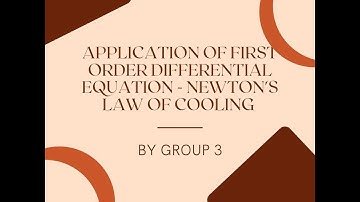 Application of First Order Differential Equation : Newton