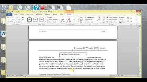 Lesson 8 ; Inserting Drop Cap & Text Boxes In Word 2010