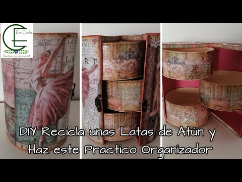 un organizador de latas con texturas y color #DIY