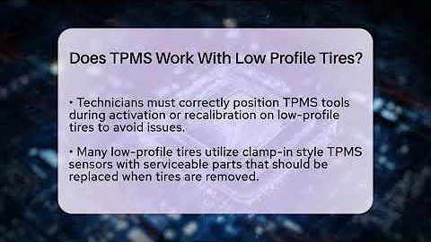 Does TPMS Work With Low Profile Tires? - Talking Tech Trends