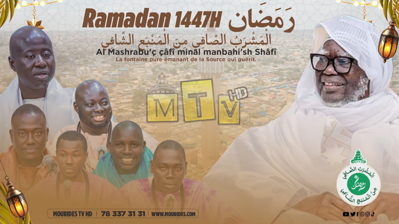 En Direct de Touba: Almashrabu Shâfî Hizbut Tarqiyyah - Résidence Cheikhoul Khadim 09 Ramadan 1447H