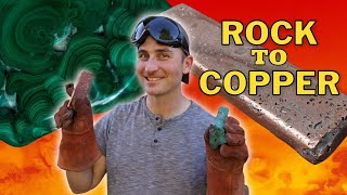 Turning Malachite Rock into Copper in a Homemade Foundry