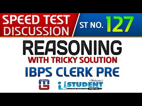 Speed Test Discussion | ST NO. 127 | Reasoning | IBPS CLERK PRE