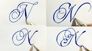 Stylish alphabets calligraphy | Letter N in calligraphy... | Doovi