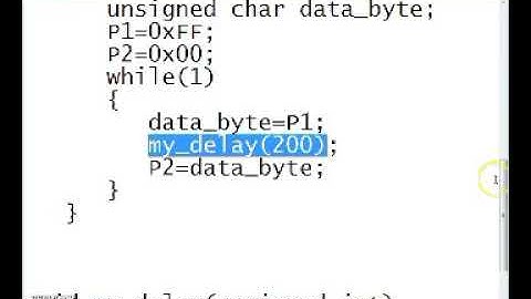89c51 c program to read a byte of data from P1, wait for 200ms, and then send it to P2.