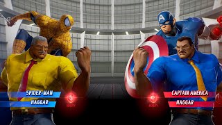 Marvel vs Capcom: Infinite 💥 Spiderman & Haggar vs Captain America & Blue Haggar 💥 4K UHD Gameplay