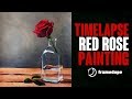 Acrylic Red Rose and Vase Painting Tutorial / Timelapse Art Therapy by Framdeop