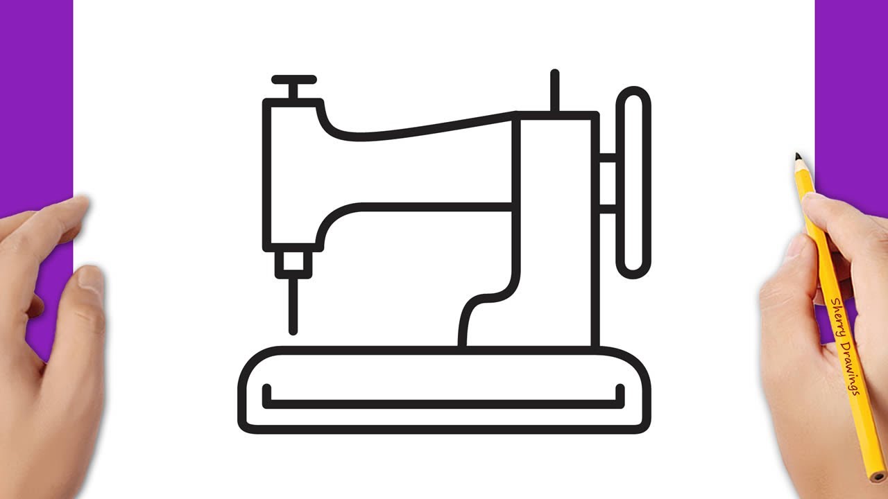 Simple Sewing Machine Drawing