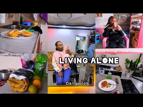 Living On A Budget || Off Day Vlog🌙|| Hair day &Reset || Real life living Alone