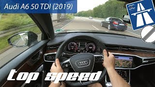 Audi A6 50 TDI (2019) on German Autobahn - POV Top Speed Drive