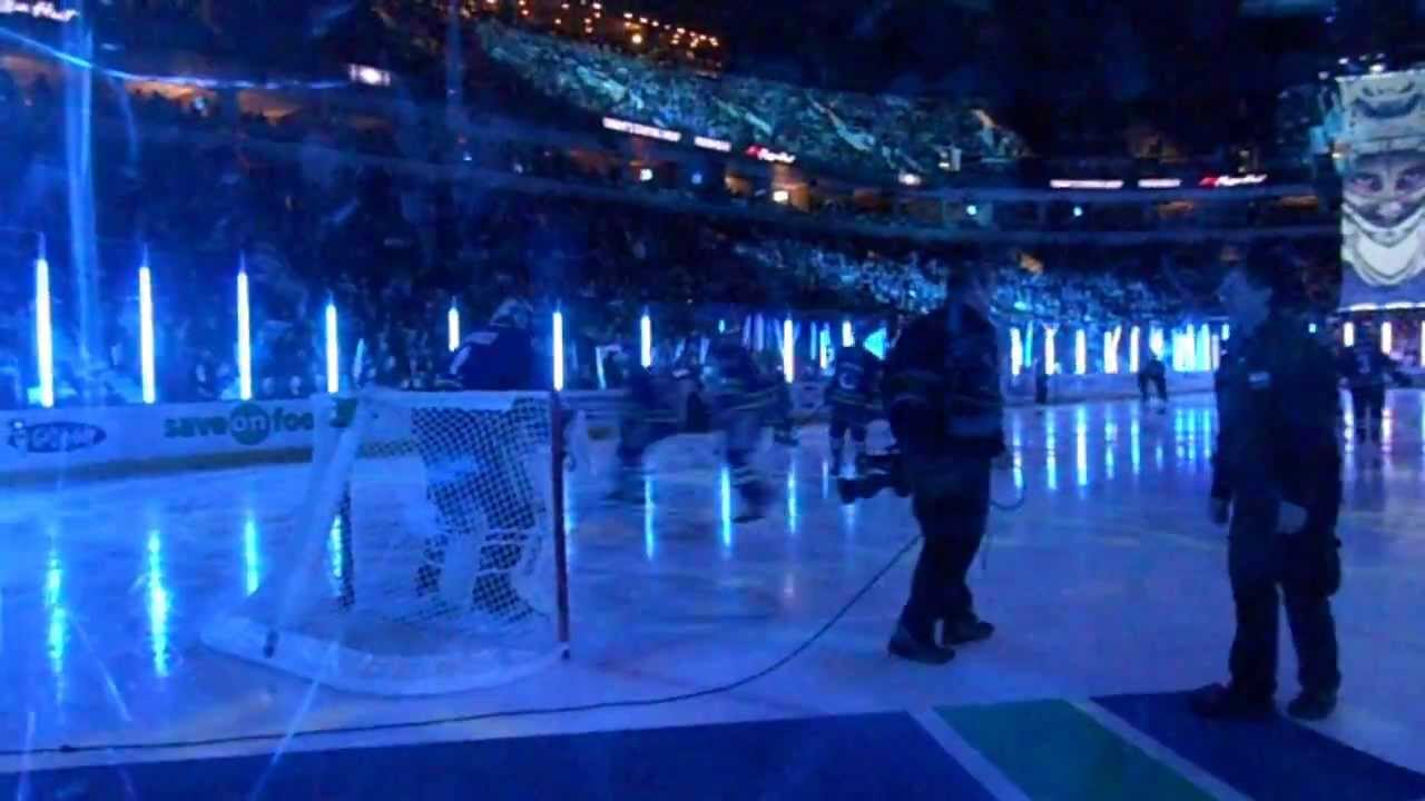 Pregame ceremonies at Vancouver Canucks game. YouTube