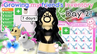 ✧˖°GROWING my friend’s INVENTORY! (POOR TO RICH) | DAY 2| Adopt me 💓| ItsSahara ✧˖°