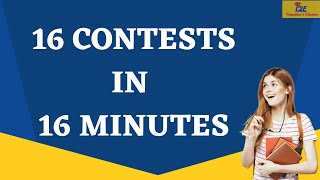 16 CONTESTS IN 16 MINUTES!!  Drawing, Essay, Poem, Quiz, Story, Video and Many More Competitions!!