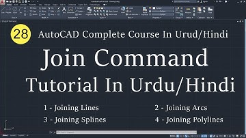 #26 Join Command In AutoCAD 2020 Urdu/ Hindi Tutorial | AutoCAD Join Command | SparkCAD Mechanical