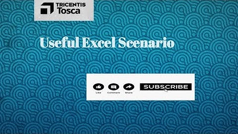 Tosca Real Time Scenario: Excel Based Scenario #toscarealtimescenario #excel