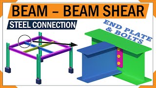 Understanding Steel Beam to Beam Connection Details | steel fabrication | 3d animation