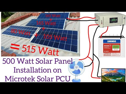 500 Watt solar Panel installation on//Microtek Solar PCU 1435/12V - YouTube