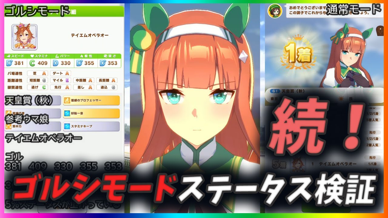 (ウマ娘)続！ゴルシモード ステータス検証