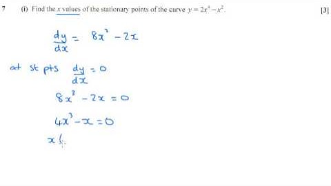 AS Pure Maths - Differentiation OCR C1 June 2017 q7i