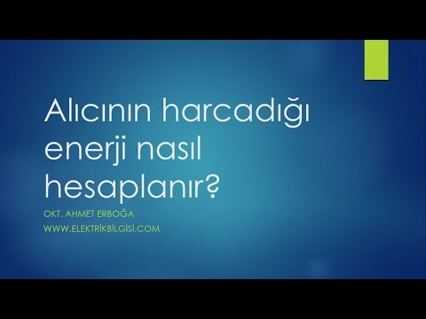 Video: Enerji Tüketimi Nasıl Belirlenir