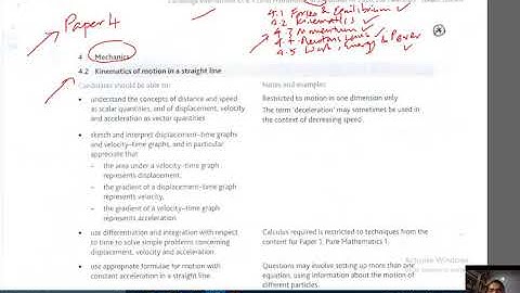 CIE Mechanics 1 9709 Syllabus 2020 Updates