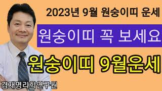 원숭이띠의 2023년 9월 운세입니다  / 원숭이띠운세 총정리 / 92년생 80년생 68년생 56년생 44년…