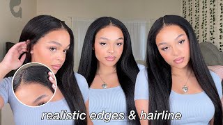 HYPER-REALISTIC EDGES on Kinky Texture Wig Install | ILIKEHAIR