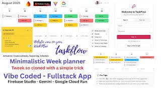 How I Built a Smart Week Planner 💻🧘‍♂️ with Gemini, Firebase, and GCP | Taskflow Vibe Coding