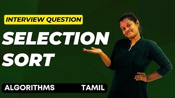 Selection sort | Data Structure and Algorithms | JavaScript | Tamil | Learn in Tamil #LiT
