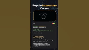 🦎Reptile Cursor — Tail + Ripple Effect (HTML/CSS/JS) HTML/CSS/JS! #Shorts #viral #webstarinfotech