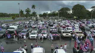 Thousands gather for a caravan supporting the Trump admin's stance on Cuba