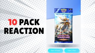 New 10 Pack Opening Reaction | Pokemon TCG Pocket Celestial Guardians Solgaleo