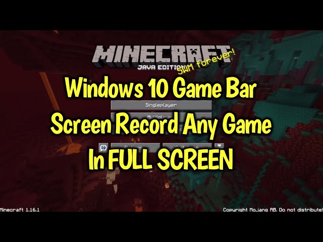 XBox Game Bar Part 2 - Minecraft Java on Windows 10 