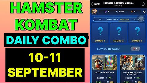 HAMSTER KOMBAT GAMEDEV DAILY COMBO | HAMSTER KOMBAT DAILY COMBO | 10 SEPTEMBER HAMSTER DAILY COMBO