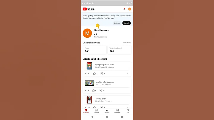 how to see how many subscribers you have app name YouTube studio