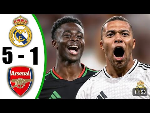 ملخص مباراة ريال مدريد و أرسنال 5 1 دوري أبطال أوروبا أهداف المباراة