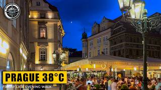 Prague 4K: Escaping the 38°C Heatwave | Atmospheric Friday Evening Walk 4K HDR ASMR