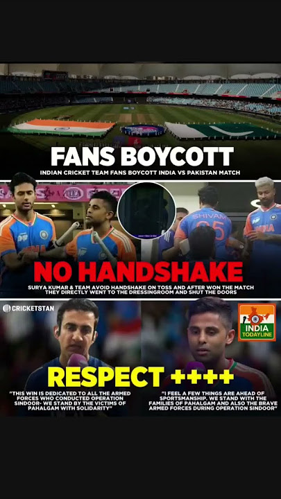 🇮🇳 Fans Boycott India vs Pakistan |No Handshake by Team India Respect for Armed Forces 🙏 #shortsfeed