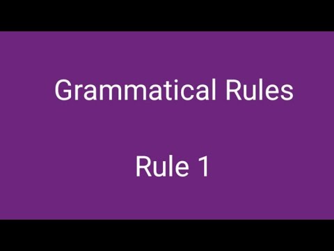 Grammar Rule 1