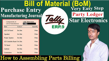 Bills of material(BOM) in tally ERP9 latest release. How to do Manufacturing Entry BOM In Tally ERP9